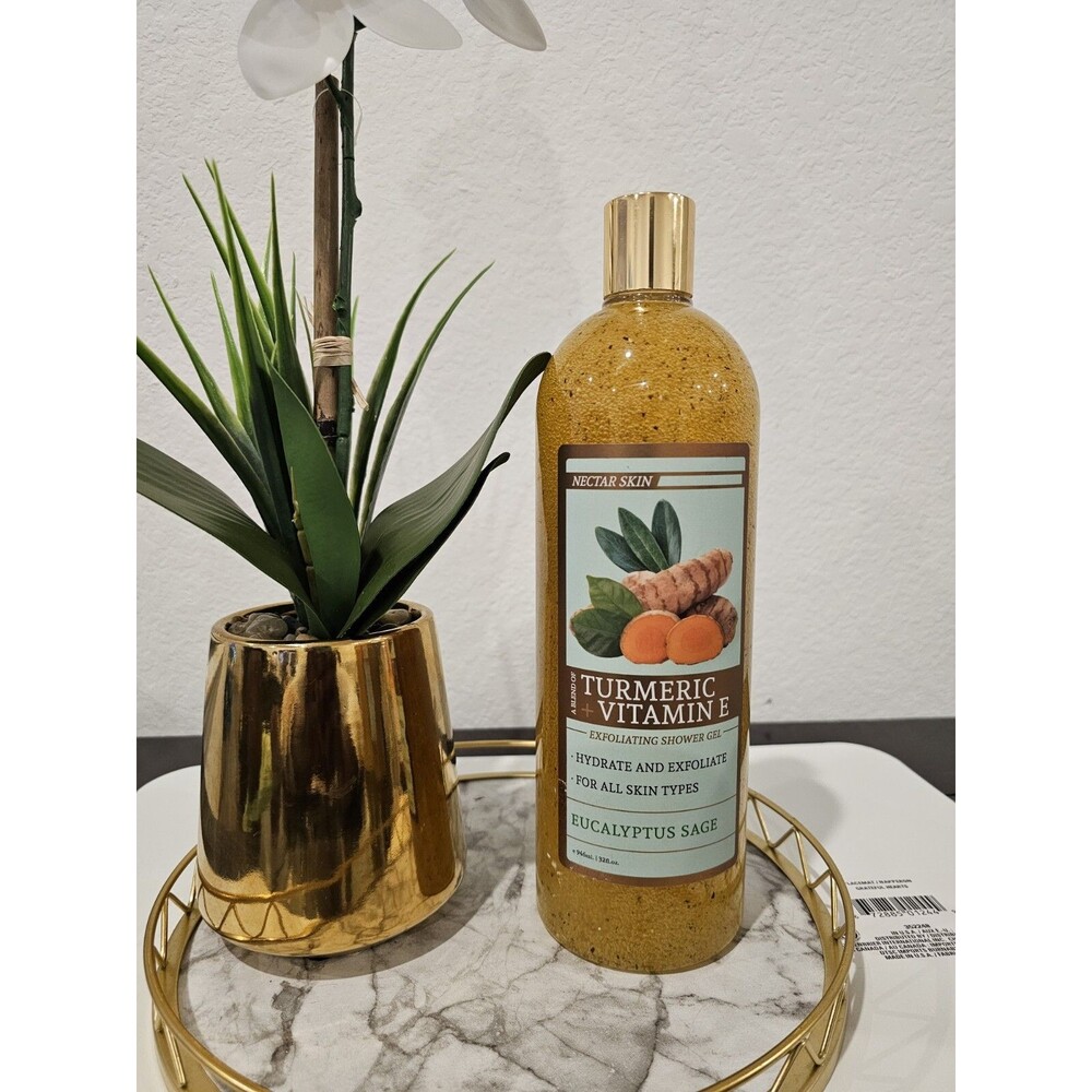 Nectar Skin Turmeric Vitamin E Exfoliating Eucalyptus Sage Shower Gel 32 Fl Oz